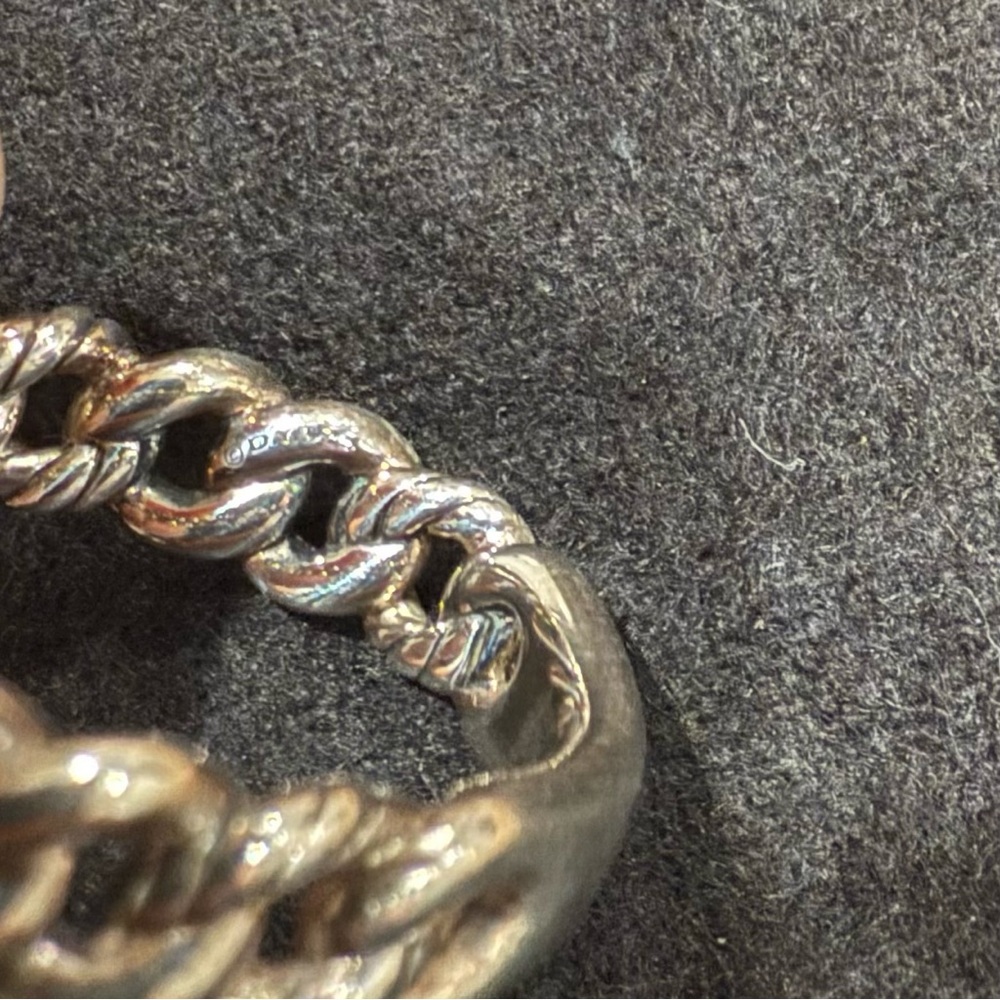 David Yurman Silver Twisted Rope Ring - Picture 2 of 4